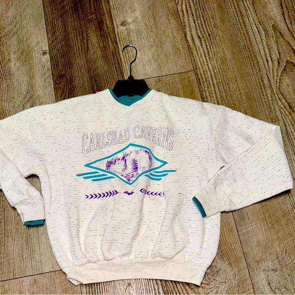 Vintage Grandma sweater Carlsbad Caverns embroidered crewneck sweatshirt large - Picture 1 of 6